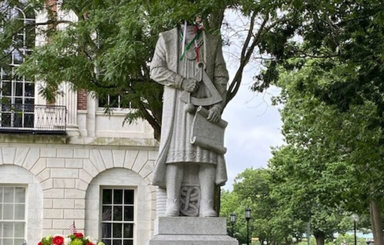 Arrestan a sospechoso de decapitar estatua de Cristóbal Colón