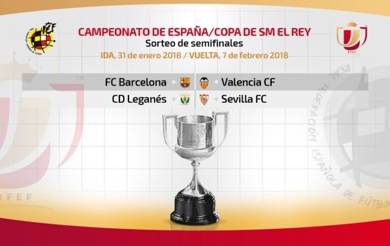 Barcelona-Valencia y Leganés-Sevilla, semifinales de la Copa del Rey