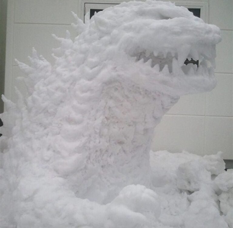 Nevadas en Tokio, deja las esculturas de nieve más bellas y creativas de la temporada