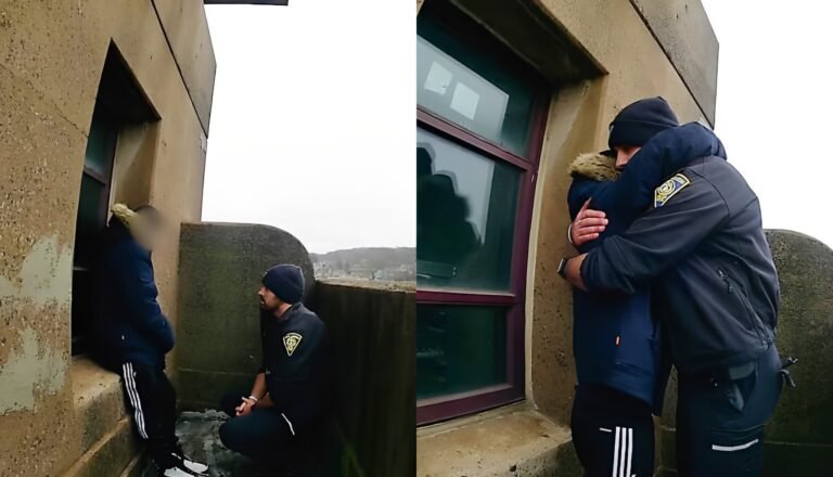 Oficial salva a hombre que estaba a punto de saltar de puente