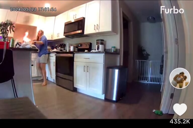 TikToker se vuelve viral por su reacción a incendio en cocina