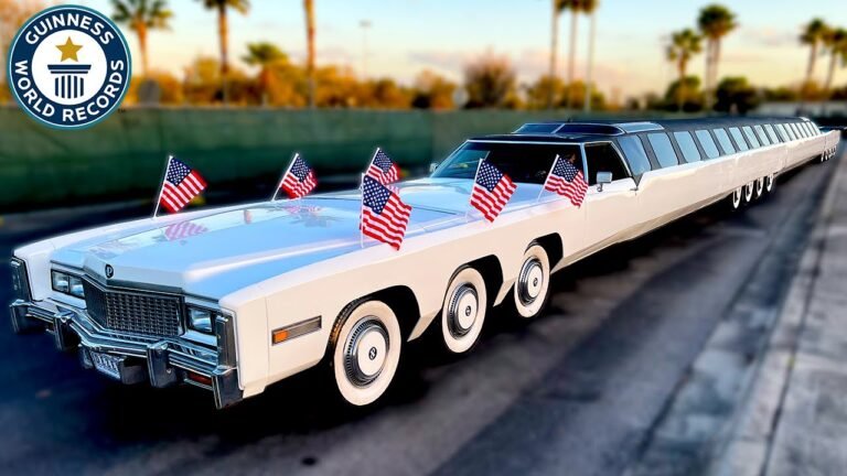 El auto más largo del mundo: Un Cadillac de 30 metros con piscina y helipuerto