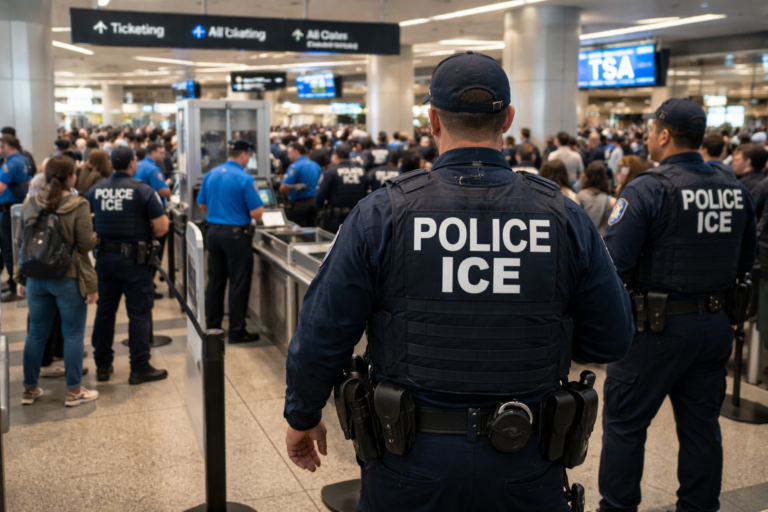 ICE en aeropuertos de EEUU: seguridad, crisis y controversia en 2026
