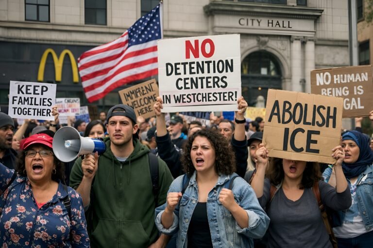 Protestas en Yonkers rechazan propuesta de centros de detención de ICE
