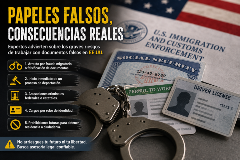 Expertos advierten sobre graves riesgos de trabajar con papeles falsos en Estados Unidos
